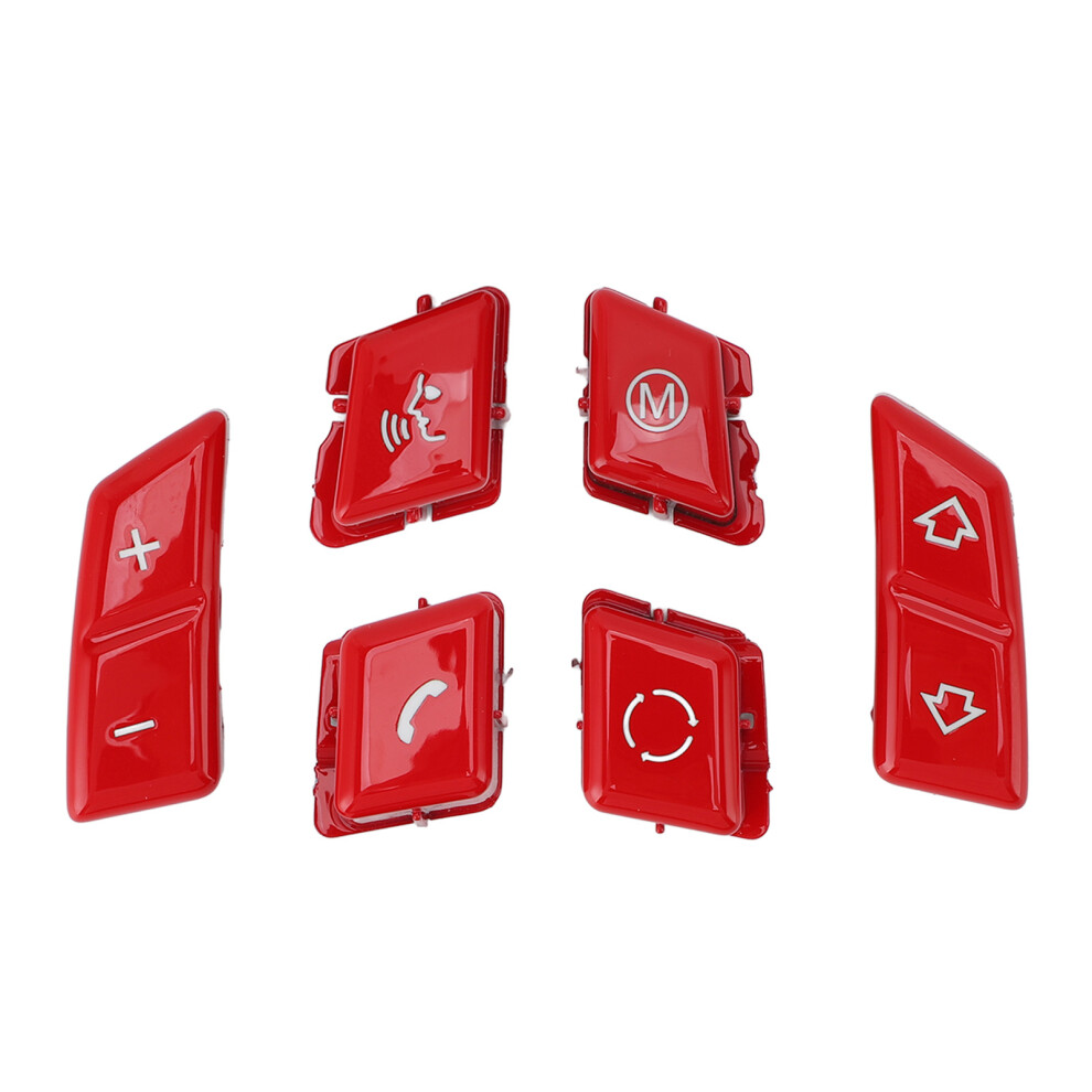 6Pcs Sporty Interior Steering Wheel Control Buttons Set For 1/E87 E90 E92 E93 E81 E82 E88 9321364275431