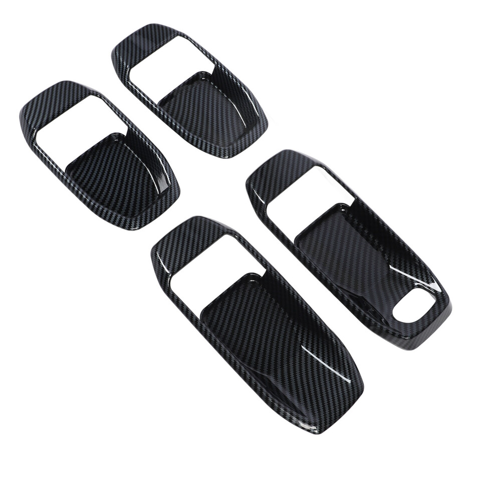 4Pcs Inner Door Handle Bowl Cover Trim Set For Jl Jlu 2018-2025 Carbon Black 4691364275577
