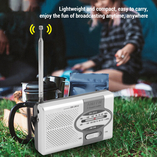 Taschenradio AM/FM 2xAA Silber-Grau Tragbar 2