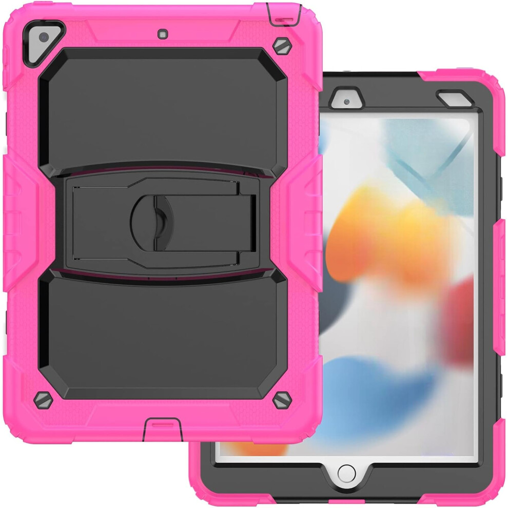 Heavy-Duty Case For Ipad Mini 5/4 - Shockproof Cover With Kickstand, Hand Grip & Adjustable Shoulder Strap For 7.9" Models Pink 5906792672300