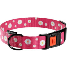 Collier pour chien en nylon rose réglable 30-40 cm, léger, confortable, fermeture rapide, design élégant, résistant et durable