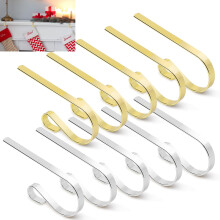 Incycall Supports de Noël pour Chaussettes Métalliques 10 Pièces Or et Argent