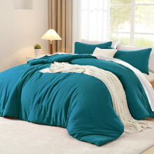 Ensemble de Literie Housse de Couette 135x200 et Taie d'Oreiller 80 x 80cm Bleu