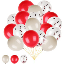 Set de 60 Globos 30 cm Decoración para Cumpleaños y Fiestas Rojos y Blancos — globos látex helio