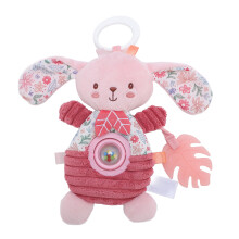 Pink Baby Plush Hanging Toy for Stroller & Car, Cute Cartoon Design