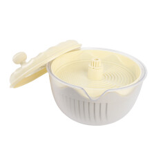 High Efficiency Beige Salad Spinner Kitchen Vegetable Washer &amp; Chopper
