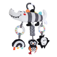Kinderwagen-Aufhänge-Spielzeug Schwarz-Weiß Windspiel Plüsch