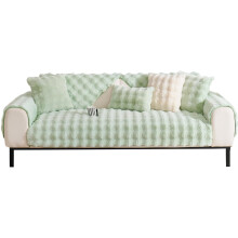 Housse de Canapé d'Angle Vert en Peluche Lapin : Douceur, Chaleur et Protection Antidérapante - Dimensions 90x180 cm