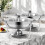 2 Pack 5QT Round Chafing Dish Set with Glass Lids 1