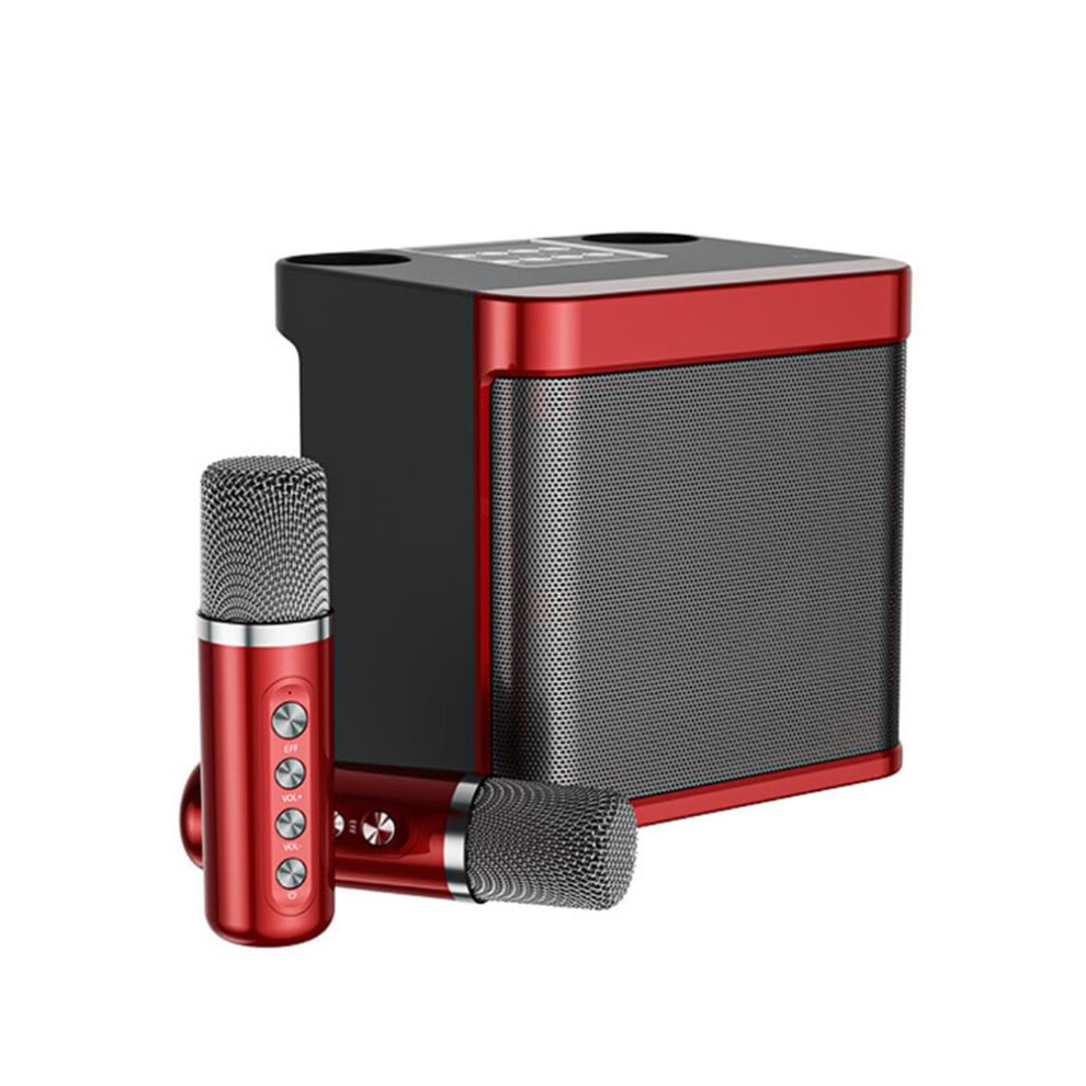K Song Bluetooth Speaker Set Karaoke System With Wireless Microphone AllInOne Easy Install Red-image-OPC-PNBRJKS-NEW