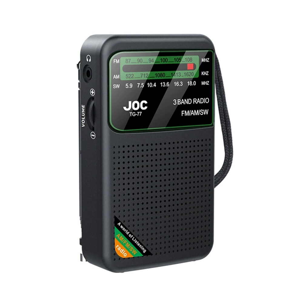 Definition Display Screen Fm Am Sw Radio Pocket Emergency Typec Rechargeable Abs Body Portable Black 9339159489819