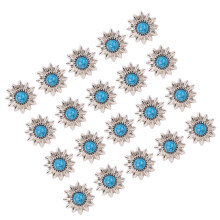20er-Satz Schraubenschnallen in Kunsttürkis, 13 mm, Blau