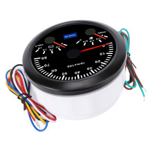 3-in-1 85mm Tachometer Fuel Voltage Gauge with 7-Color Auto Backlight for RV Truck Boat
