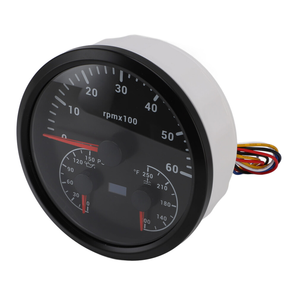 110Mm 3-In-1 Gauge For Truck Boat Rv 6000Rpm Oil Ps If Backlight Black 8401364281593