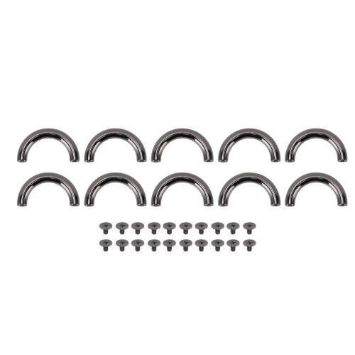 10 Sets D-Ring-Schnallen Silber/Schwarz 3,7  2 cm 2