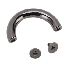 10 Sets D-Ring-Schnallen Silber/Schwarz 3,7  2 cm