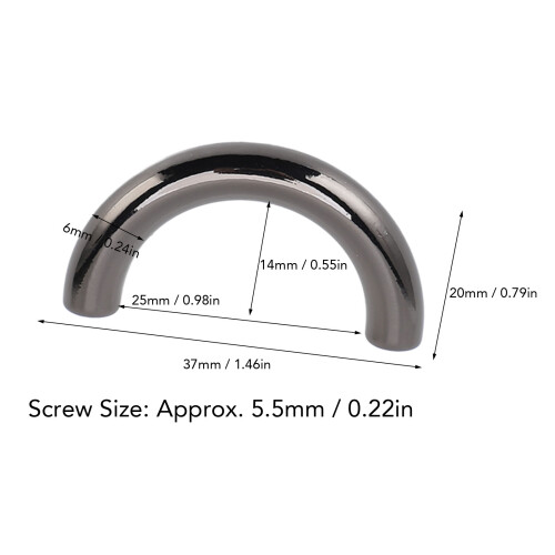 10 Sets D-Ring-Schnallen Silber/Schwarz 3,7  2 cm 1