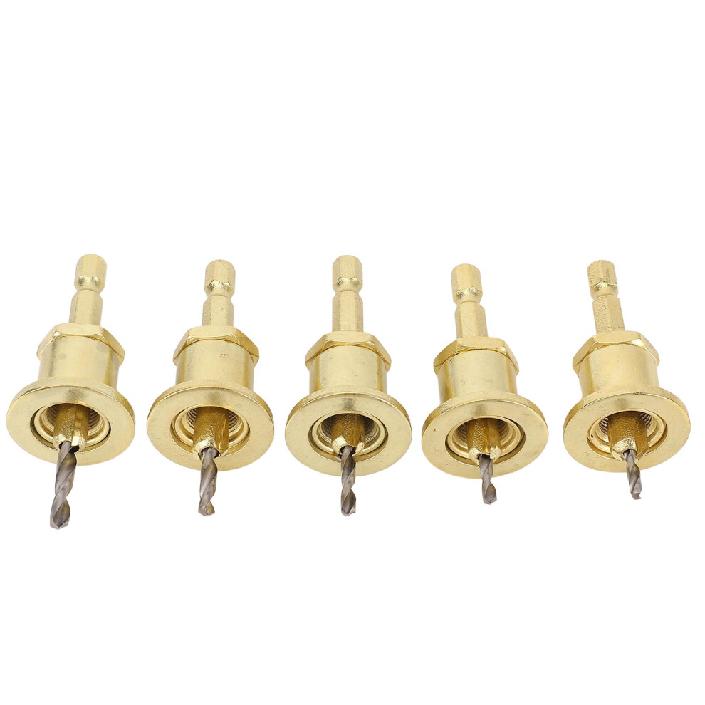 5Pcs 1/4In High Speed Steel Hex Countersink Drill Bits 2.8-4Mm 4161364283556