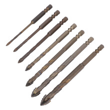 7 Pcs Masonry Drill Bit Set Hex Shank, 3-12mm Concrete & Glass Drills