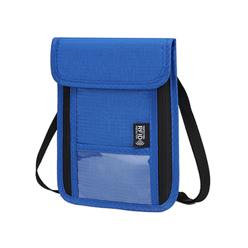 Blue Rfids Blocking Stash Neck Wallet,Lightweight Travel Pouch
