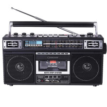 Retro Boombox Cassette Player 80s Style AM Shortwave Radio Portable Tape Recorder With USB Headphone Jack