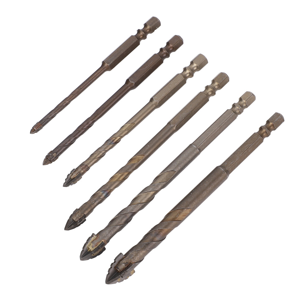 6Pcs Eccentric Carbide Drill Bits Set - 4Mm-12Mm Sizes For Concrete Masonry 4641364283614