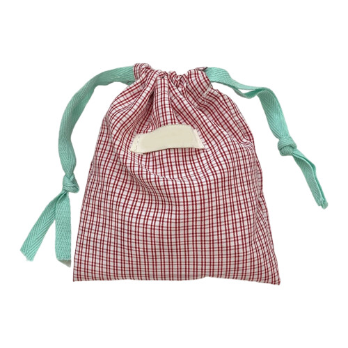 Plaids Toiletry Bag Drawstring Makeup Bag Portable Cosmetic-Red