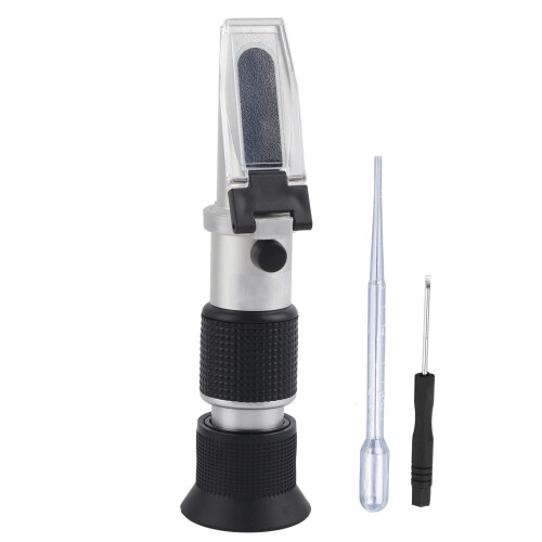 Brix Meter for Food Quality Testing, Handheld Refractometer with Automatic Temperature Compensation High Accurate Measurement Tool, Refractometer with