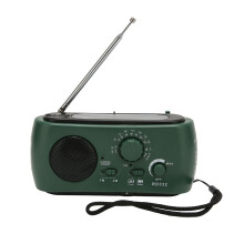 Emergency Hand Crank Radio AM/FM Portable Solar Powered LED Flashlight Camping Hiking Indoor Outdoor Green