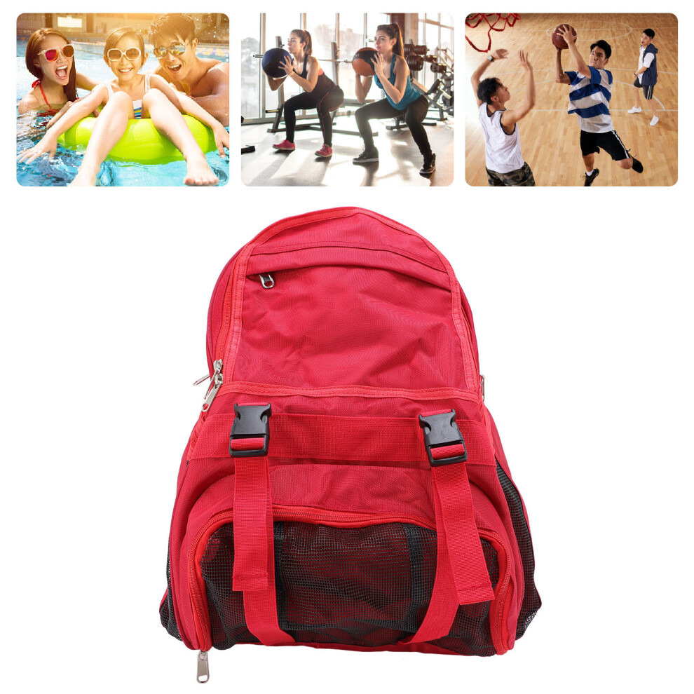 Large Capacity Oxford Cloth Sports Backpack 40X30x25cm Red For Football Basketball 7671364290234