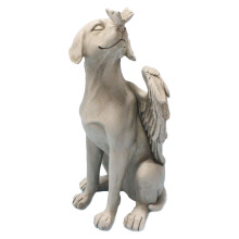 Gartenornament aus Kunstharz mit Engelsmotiv, Tierengelstatue zum Gedenken an Haustiere, Gedenkengel für Hunde mit schlafendem Welpen und Flügeln,