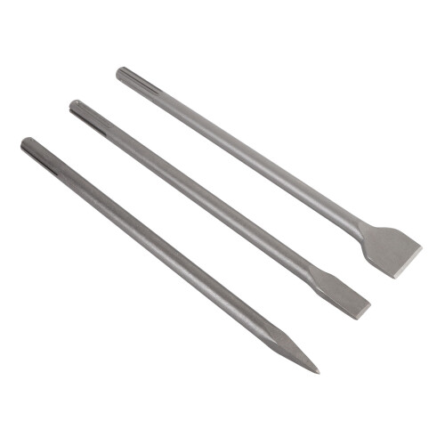 3-Piece Chisel Set, 40CM Point, Flat & Scaling for Concrete
