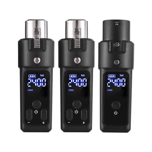 Drahtloses Mikrofon-System 2,4G, XLR, 7-8H, 30m, Schwarz
