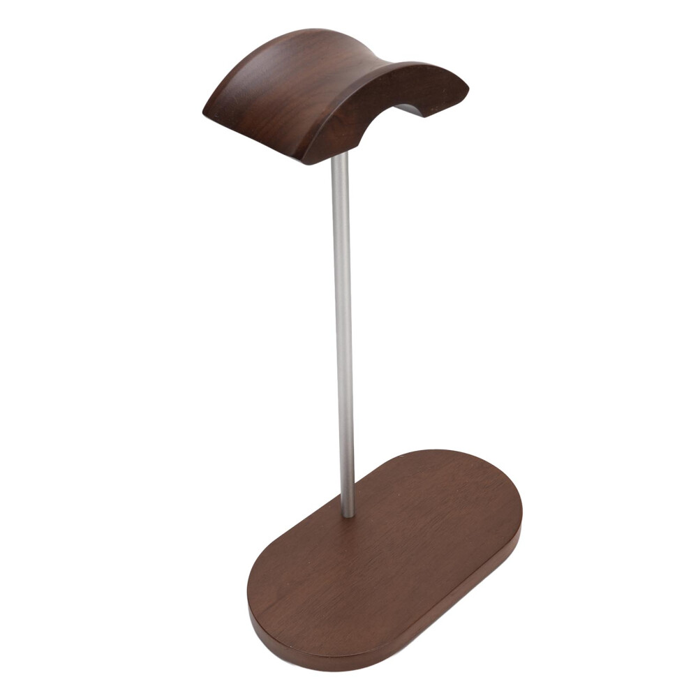Walnut Headphone Stand With Aluminum Alloy Support For Gaming Headsets 3491364293127