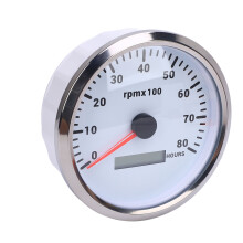 110mm 4-3/8in Boat Tachometer 8000RPM with Hour Meter, 7 Backlight Colors