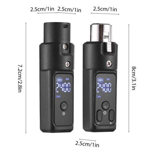 Drahtloses Mikrofon-System 2,4G, XLR, 7-8H, 30m, Schwarz 1