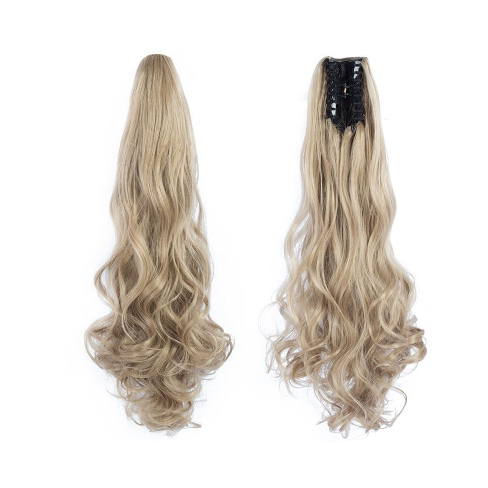 Unisex Ponytail Hair Extension Claw Clip On Wavy 22 Inch Synthetic Clipin Ponytail Hairpiece Color Sh8816