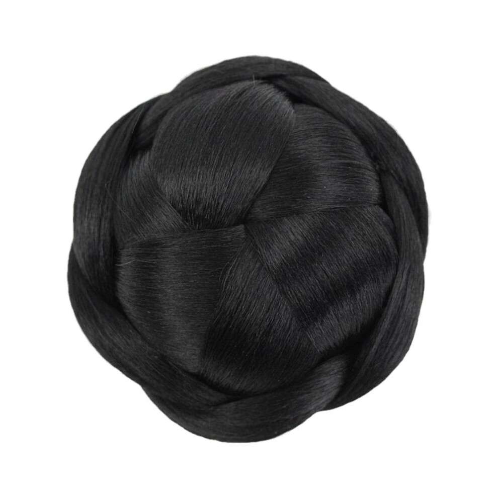 Unisex Braided Donut Hair Bun Updo Hairpiece Chignon Claw 2# 12Cm Wig Extension