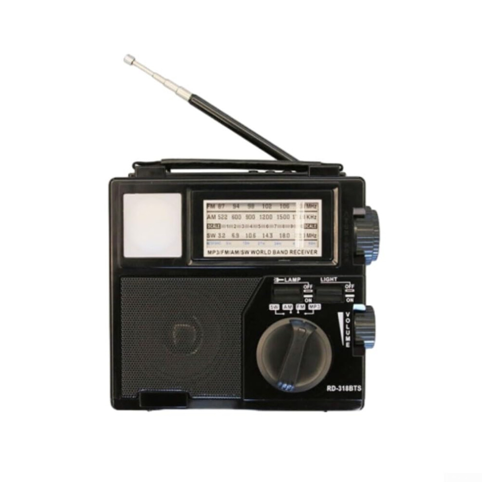 Am/Fm Hand Crank Radio Portable Solar Powered Emergency Preparedness Multiband Radio With Sos 9339159490594