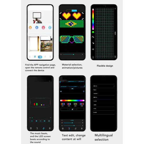 Bunte LED-Mütze 12x32 Dot, 350 mAh, App-gesteuert 2