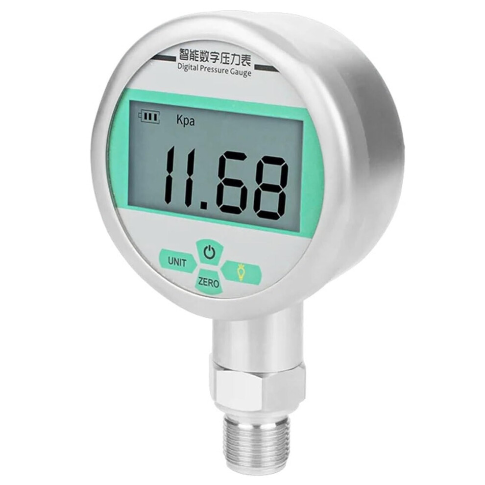 Digital Pressure Gauges 80Mm Dial, 0.5% Fs, 4Digit Display, 0100 Mpa, Units Mpa/Kpa/Psi/Bar/Kg/Cm2, Bspt Zg Thread 9067246083427