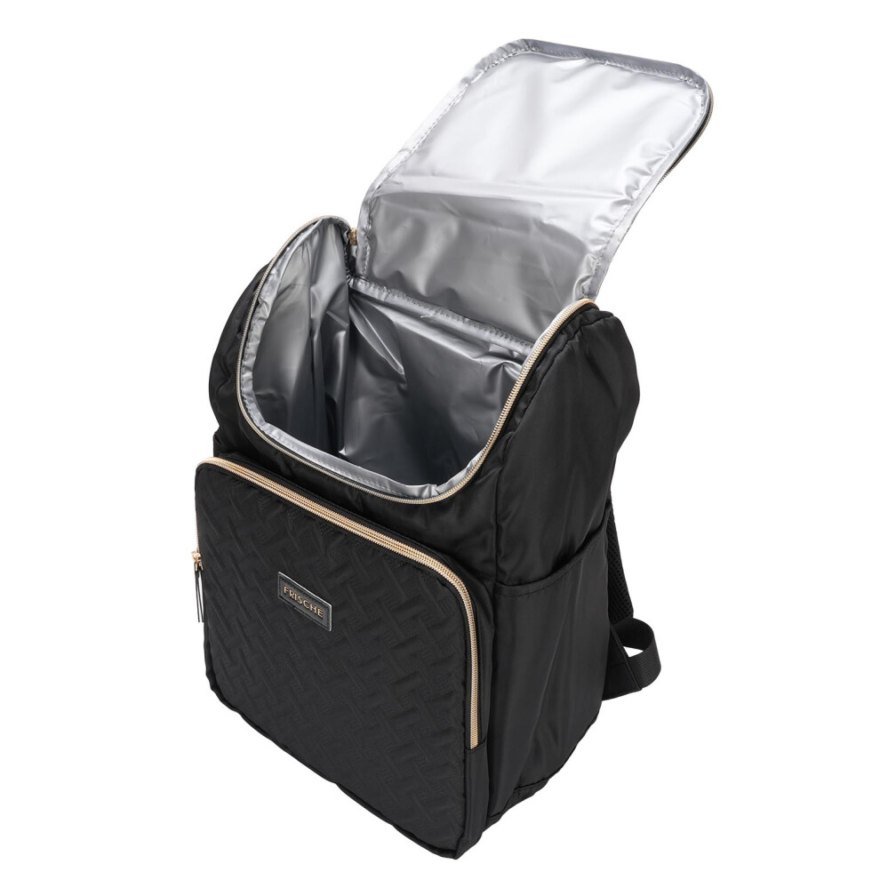 Black 17L Women's Leakproof Insulated Cooler Backpack, 38X16x28cm
