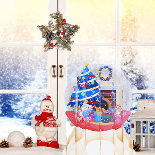 3D Christmas Greeting Card Folding Bless Decorative Card Party 2