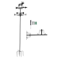 Veleta de hierro artesanal Veleta rústica Decoración de veleta de metal para exteriores Molinillos de viento de jardín Arte Decoración Veleta de
