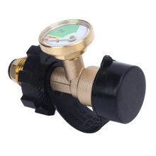 100 lb LP-Flaschenadapter mit Manometer für Wohnmobil, Van, Anhänger, Pol auf QCC1 Typ 1