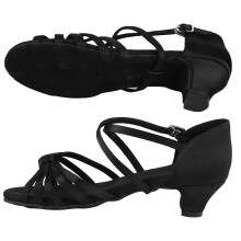 Kinder Mädchen Lateinamerikanische Tanzschuhe Schwarz 30 4cm Absatz Atmungsaktives PU Stylisch