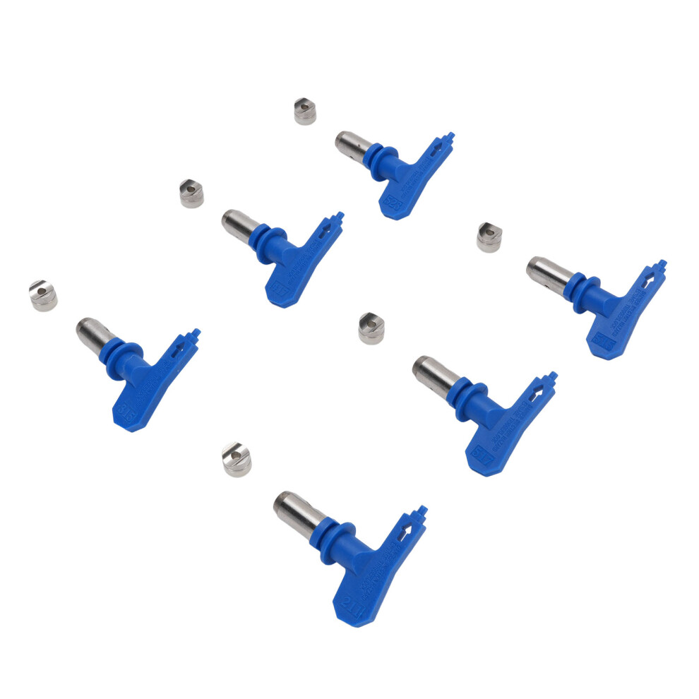 6Pcs Airless Spray Tip Set Blue 211 315 417 515 517 523 Paint Sprayer Nozzle Kit 9391364299720