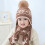 Bonnet flocon de neige, ensemble écharpe de cerf de noël,-Brun 4
