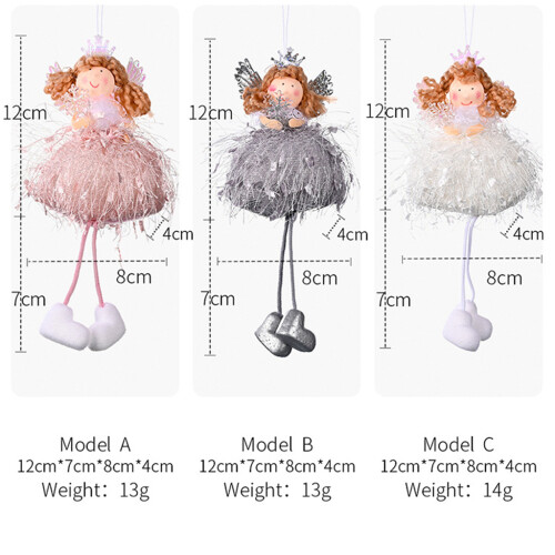1/3pcs Kerstengel Ornament Kerstboom Opknoping Hanger-Grijs 2