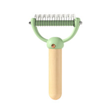 Dematting Comb with 2 Sided 11-Teeth/17-Teeth Steel-Green L